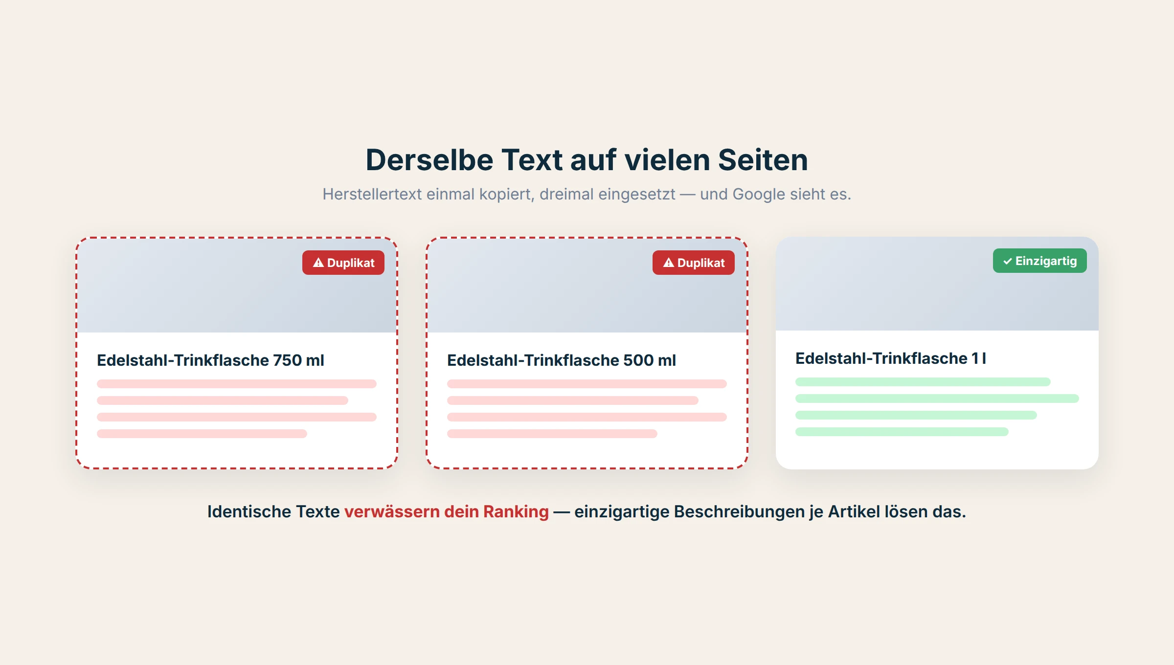 Duplicate Content im Shop: Ursachen, Risiken, Lösungen